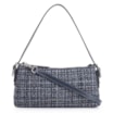 Bolsa De Ombro Fivelas Tweed Azul/Couro Azul - imagem 1