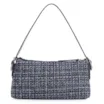 Bolsa De Ombro Fivelas Tweed Azul/Couro Azul - imagem 3