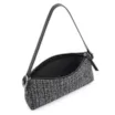 Bolsa De Ombro Fivelas Tweed Preto/Couro Preto - imagem 4