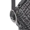 Bolsa De Ombro Fivelas Tweed Preto/Couro Preto - imagem 5