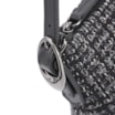 Bolsa De Ombro Fivelas Tweed Preto/Couro Preto - imagem 5