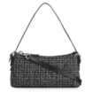 Bolsa De Ombro Fivelas Tweed Preto/Couro Preto - imagem 1