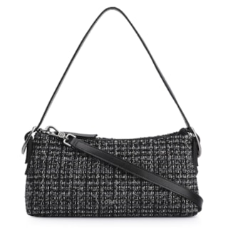 Tweed Preto/Couro Preto