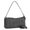 Bolsa De Ombro Fivelas Tweed Preto/Couro Preto - imagem 2