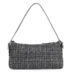 Bolsa De Ombro Fivelas Tweed Preto/Couro Preto - imagem 3