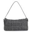 Bolsa De Ombro Fivelas Tweed Preto/Couro Preto - imagem 3