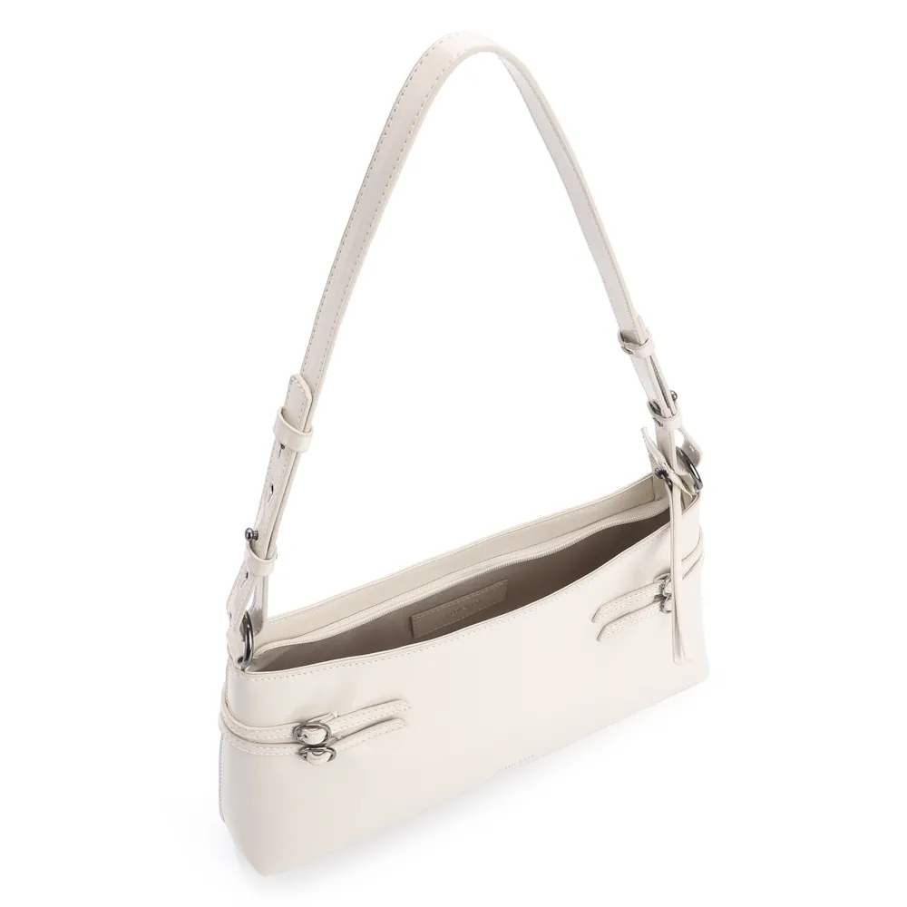 Bolsa De Ombro Fivelas Verniz Off White - imagem 5