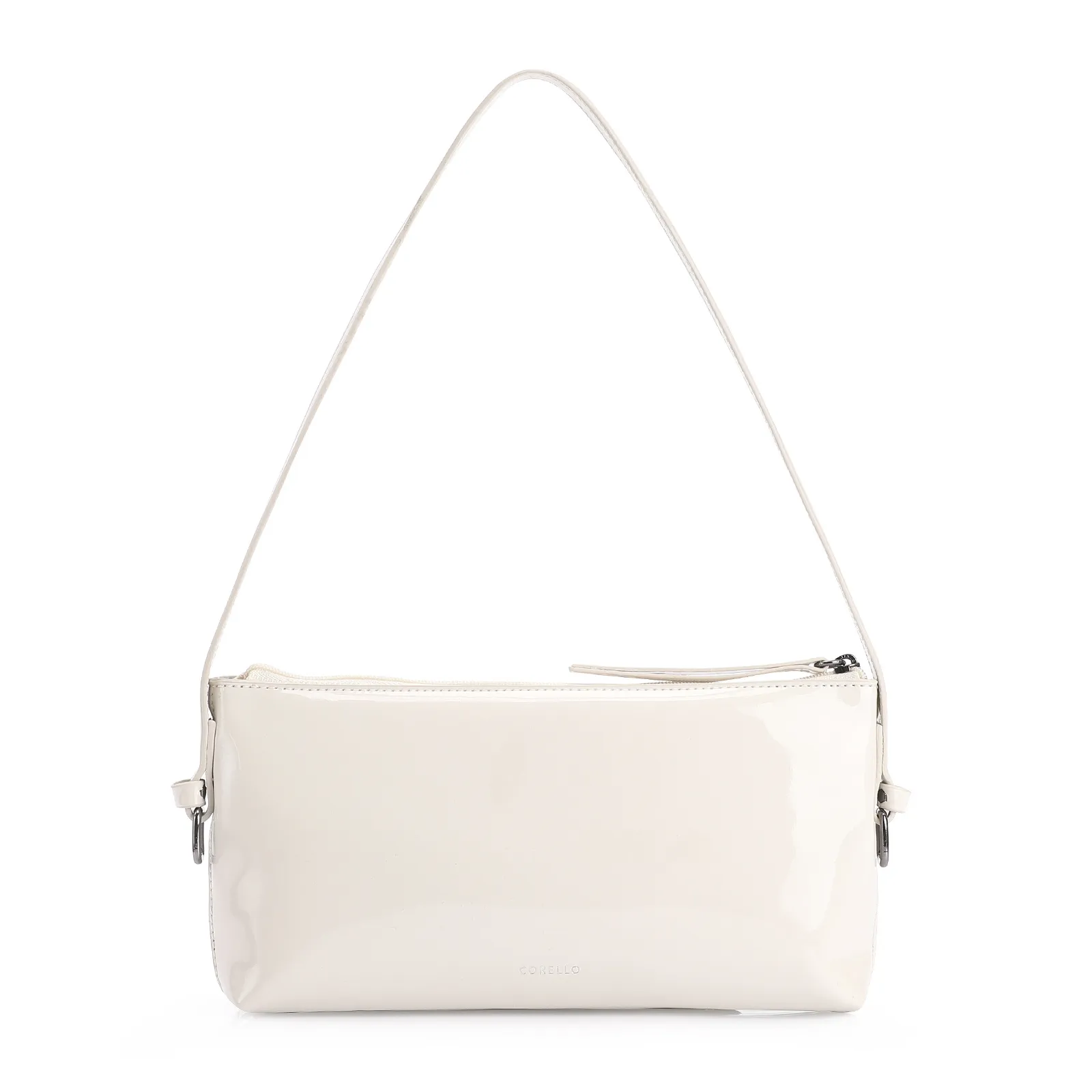Bolsa De Ombro Fivelas Verniz Off White