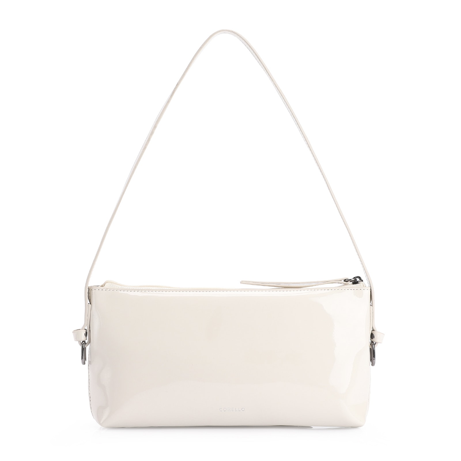 Bolsa De Ombro Fivelas Verniz Off White