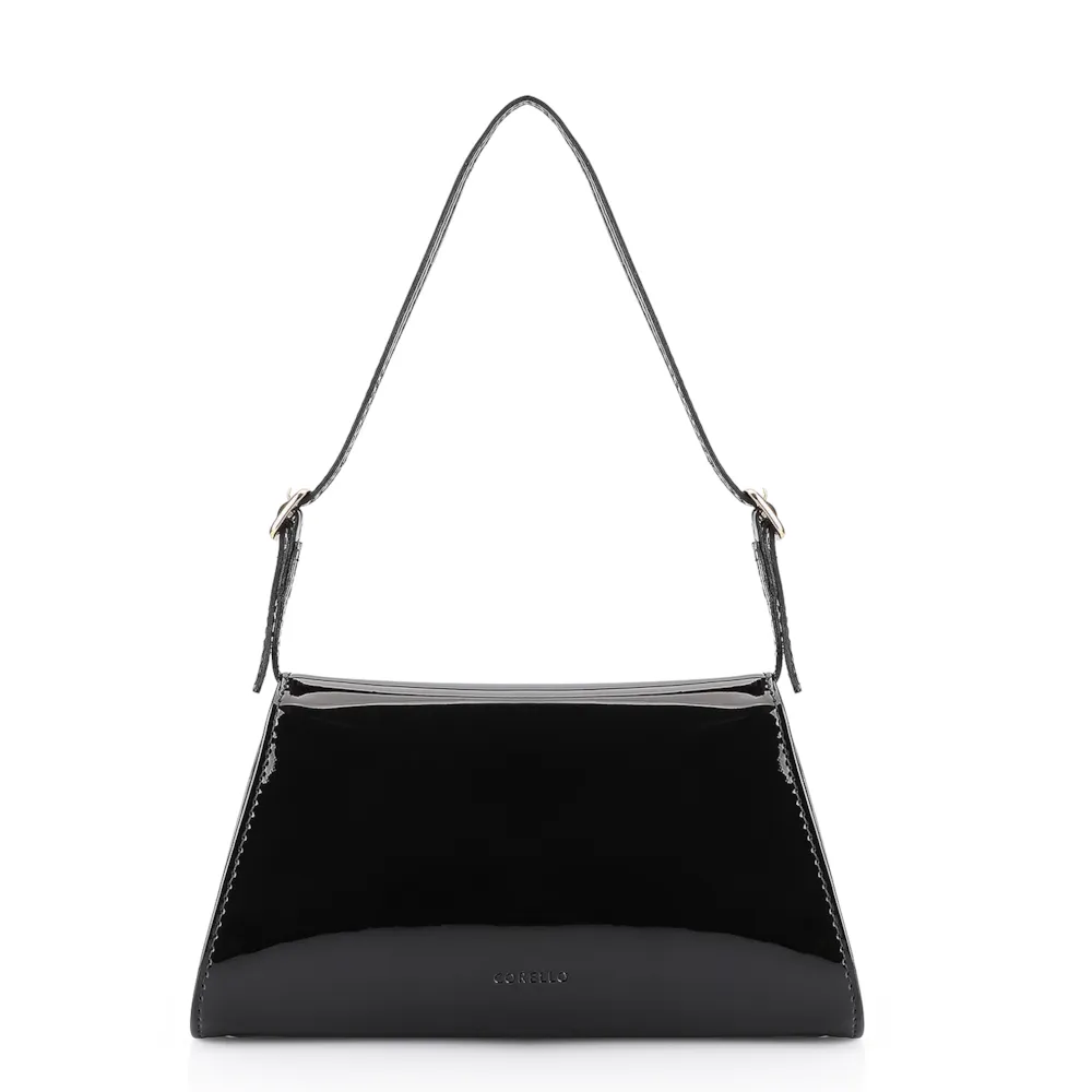 Bolsa De Ombro Fivelas Verniz Preto - imagem 3