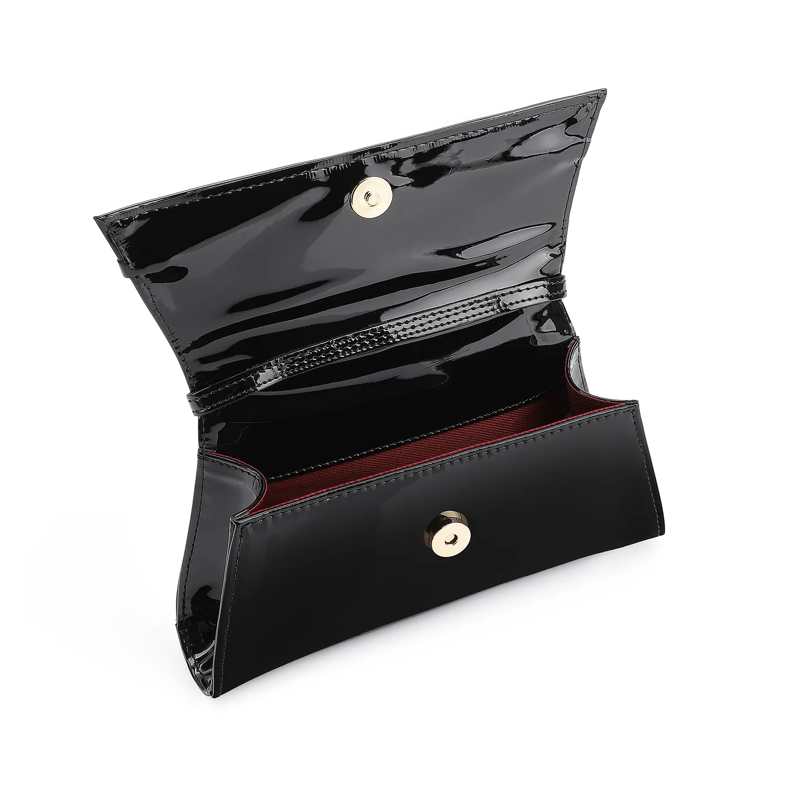 Bolsa De Ombro Fivelas Verniz Preto