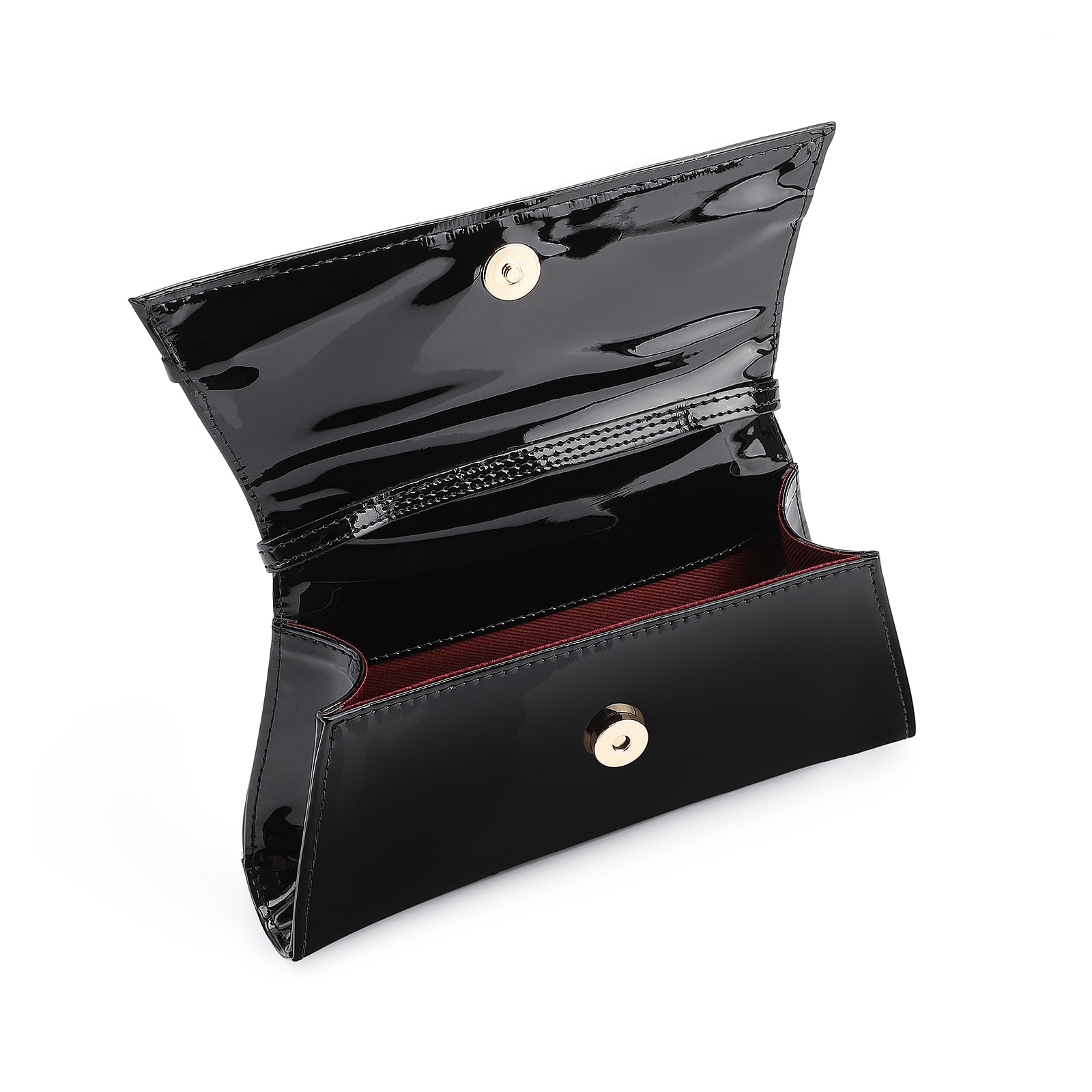 Bolsa De Ombro Fivelas Verniz Preto