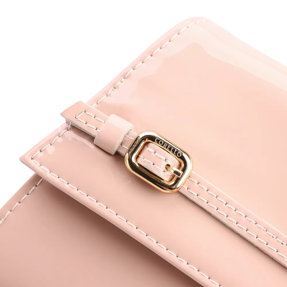 Bolsa De Ombro Fivelas Verniz Rosa - imagem 5