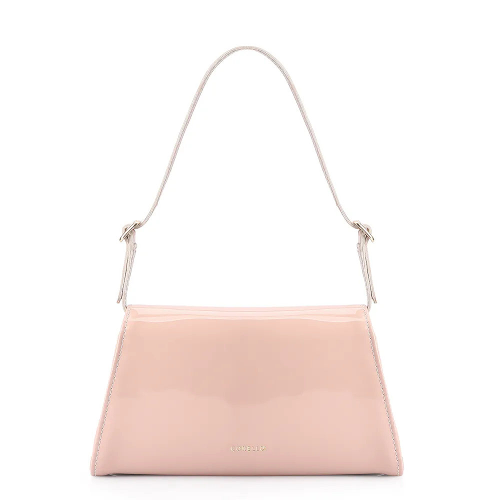 Bolsa De Ombro Fivelas Verniz Rosa - imagem 3