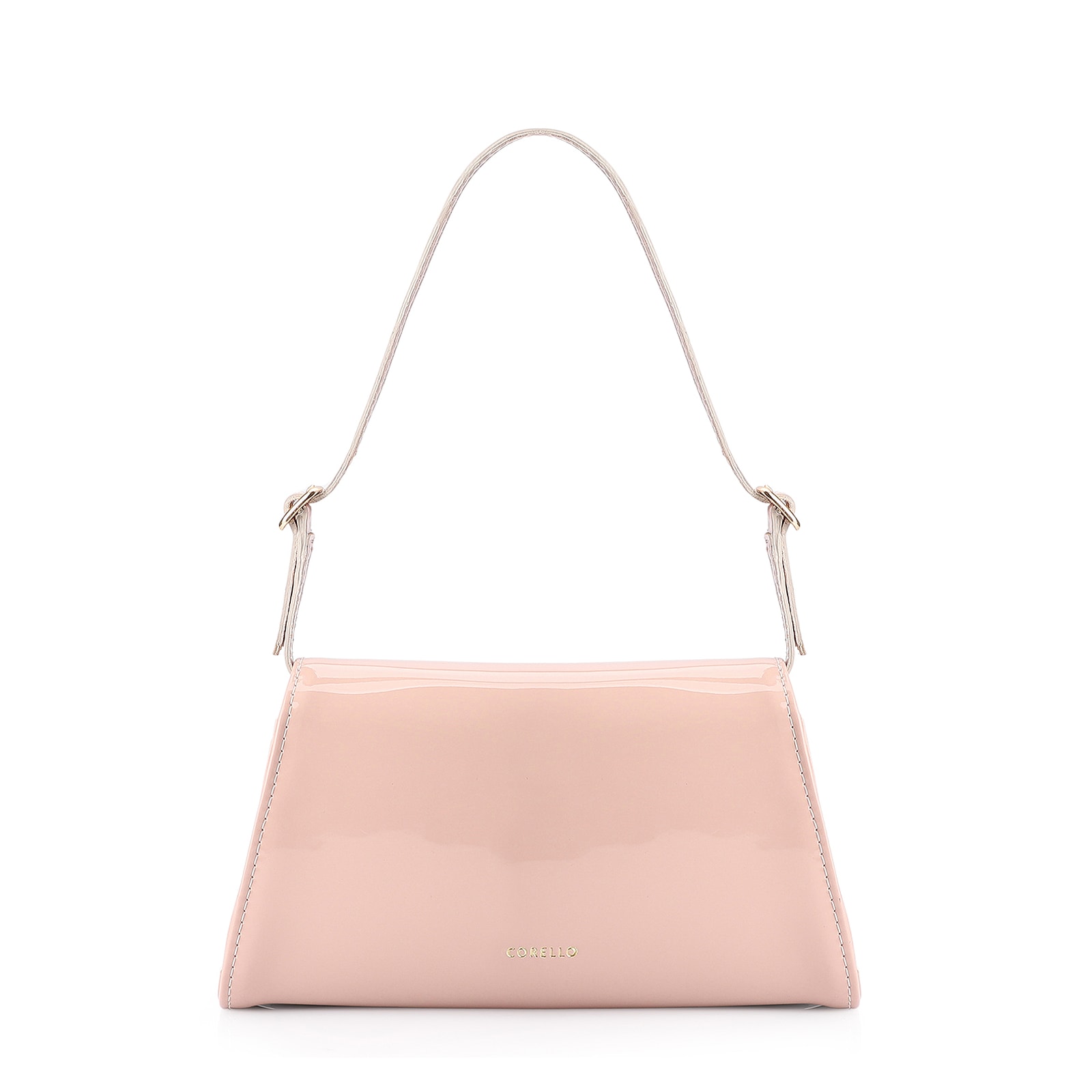 Bolsa De Ombro Fivelas Verniz Rosa