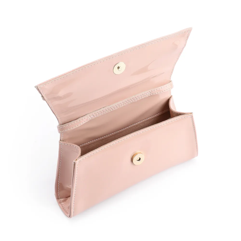 Bolsa De Ombro Fivelas Verniz Rosa - imagem 4