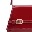 Bolsa De Ombro Fivelas Verniz Vermelho - imagem 5