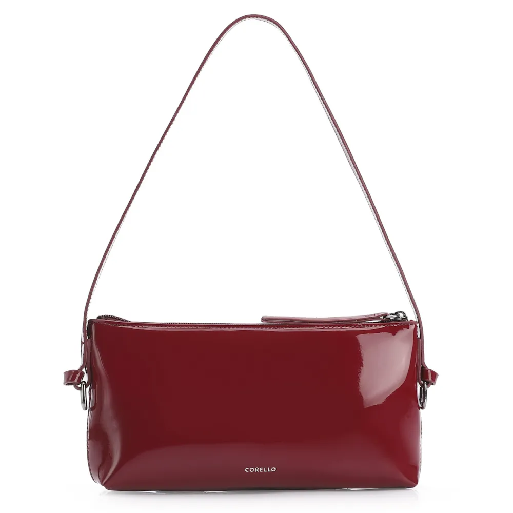 Bolsa De Ombro Fivelas Verniz Vermelho - imagem 3
