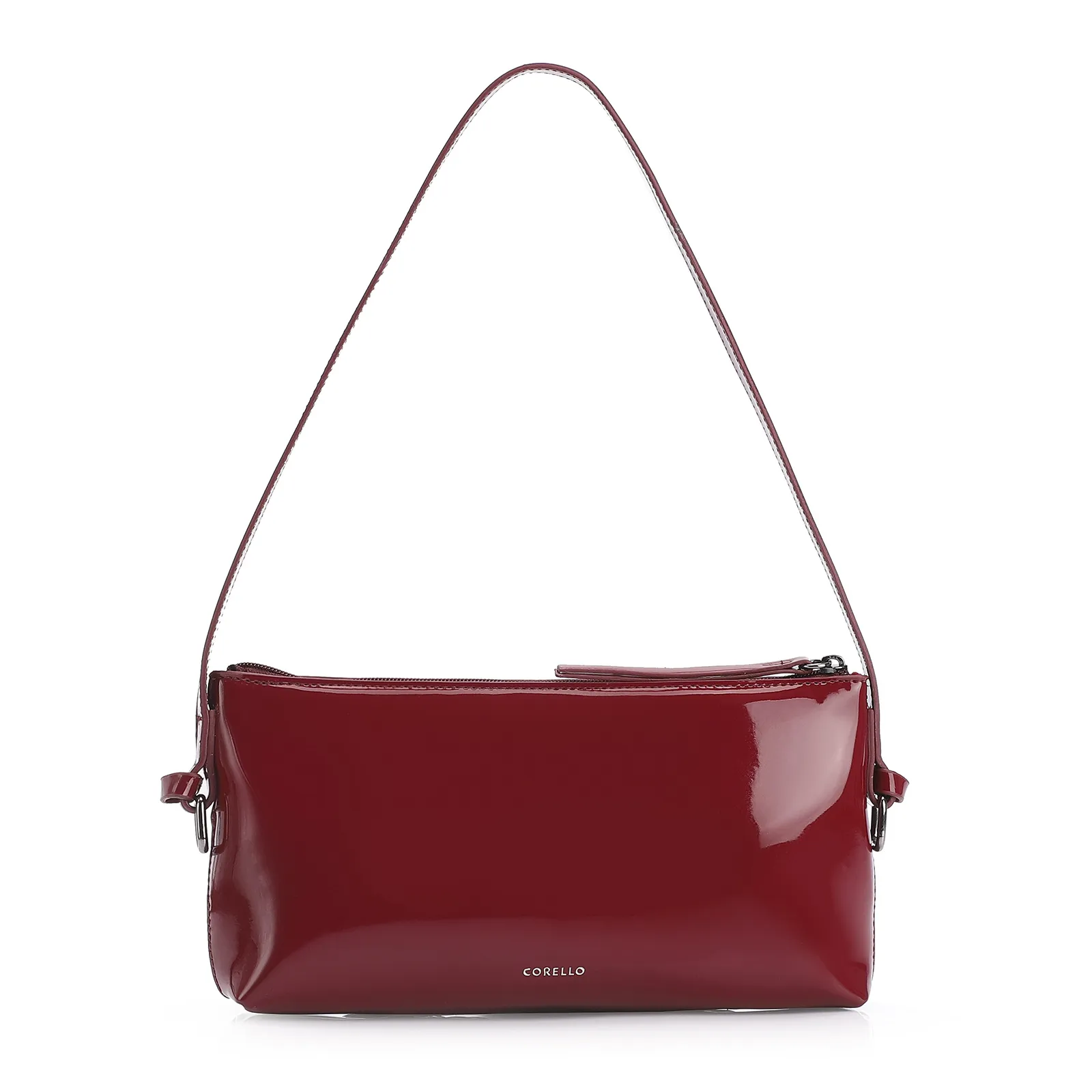 Bolsa De Ombro Fivelas Verniz Vermelho