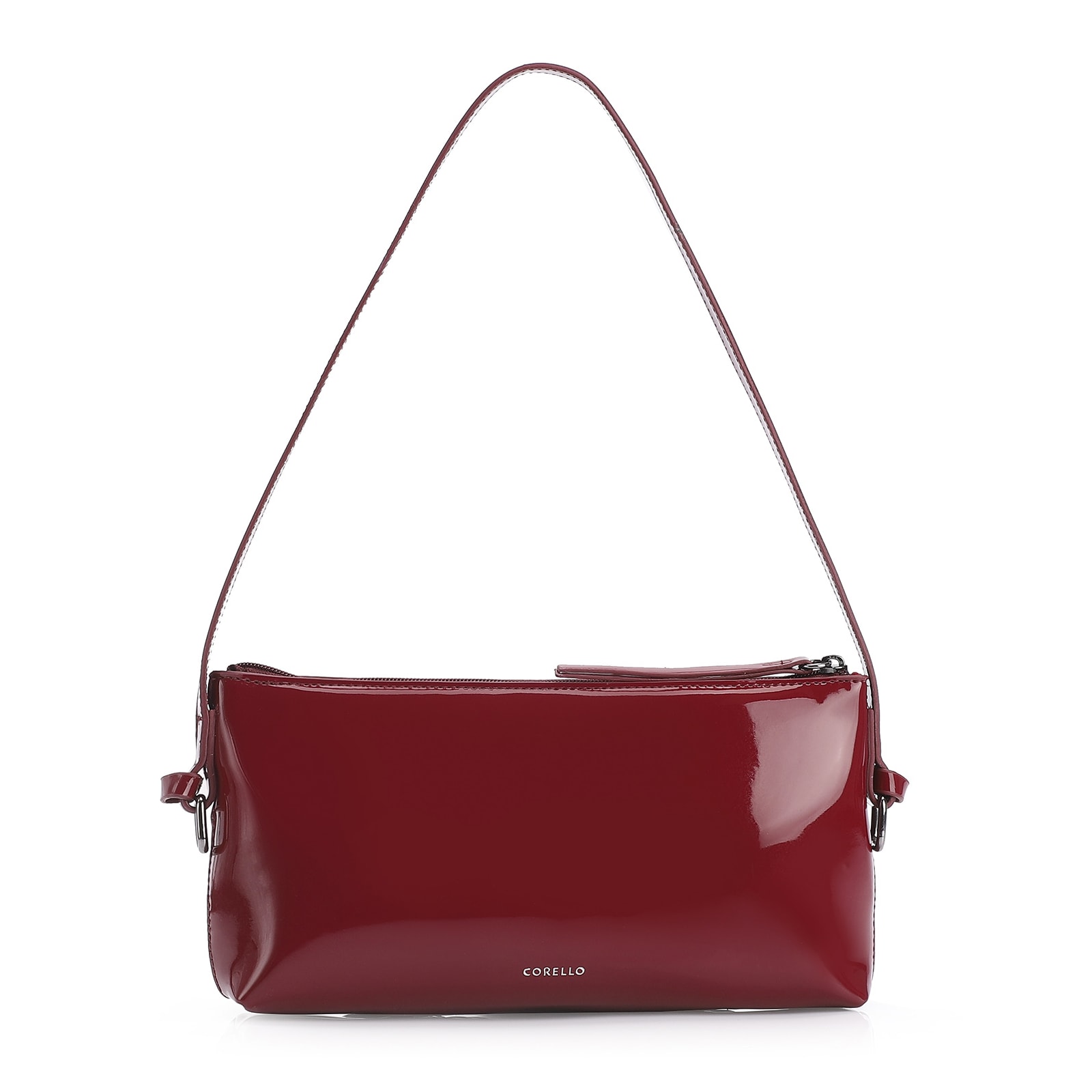 Bolsa De Ombro Fivelas Verniz Vermelho