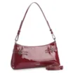Bolsa De Ombro Fivelas Verniz Vermelho Cereja - imagem 3