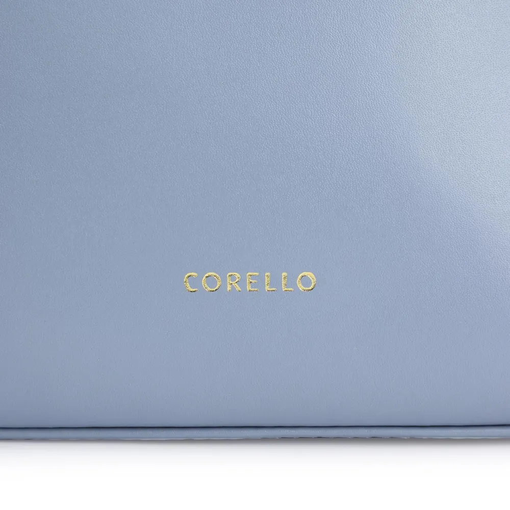 Bolsa De Ombro Flor Couro Azul - imagem 6