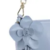 Bolsa De Ombro Flor Couro Azul - imagem 7