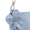 Bolsa De Ombro Flor Couro Azul - imagem 7