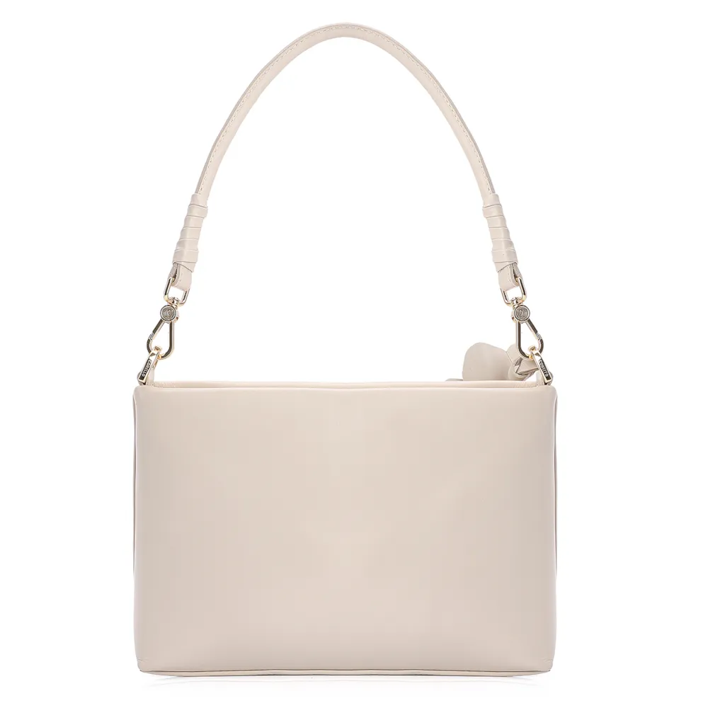Bolsa De Ombro Flor Couro Off White - imagem 4