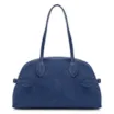 Bolsa De Ombro Grande Couro Antique Azul Fivela Lateral - imagem 3
