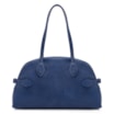 Bolsa De Ombro Grande Couro Antique Azul Fivela Lateral - imagem 3