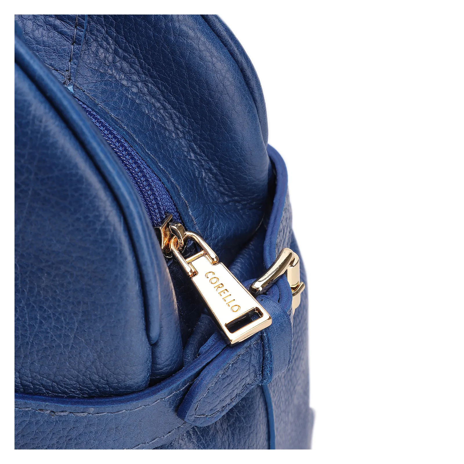 Bolsa De Ombro Grande Couro Antique Azul Fivela Lateral