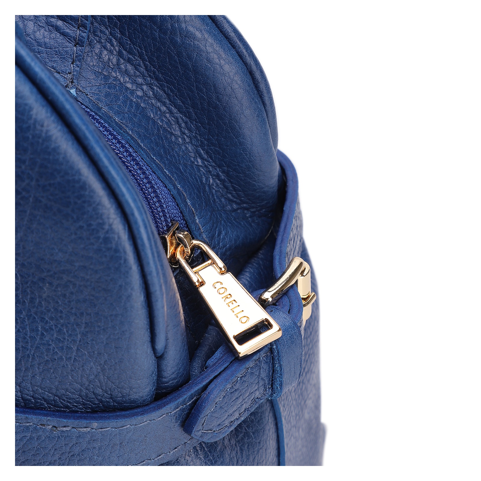 Bolsa De Ombro Grande Couro Antique Azul Fivela Lateral