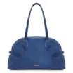 Bolsa De Ombro Grande Couro Antique Azul Fivela Lateral - imagem 1
