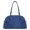 Bolsa De Ombro Grande Couro Antique Azul Fivela Lateral - imagem 1