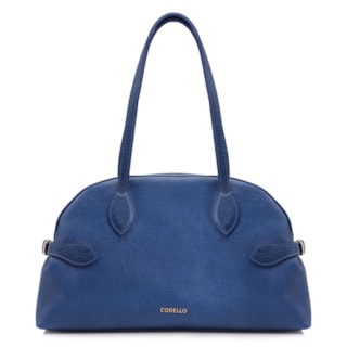 Grande Couro antique Azul Fivela Lateral