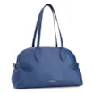 Bolsa De Ombro Grande Couro Antique Azul Fivela Lateral - imagem 2