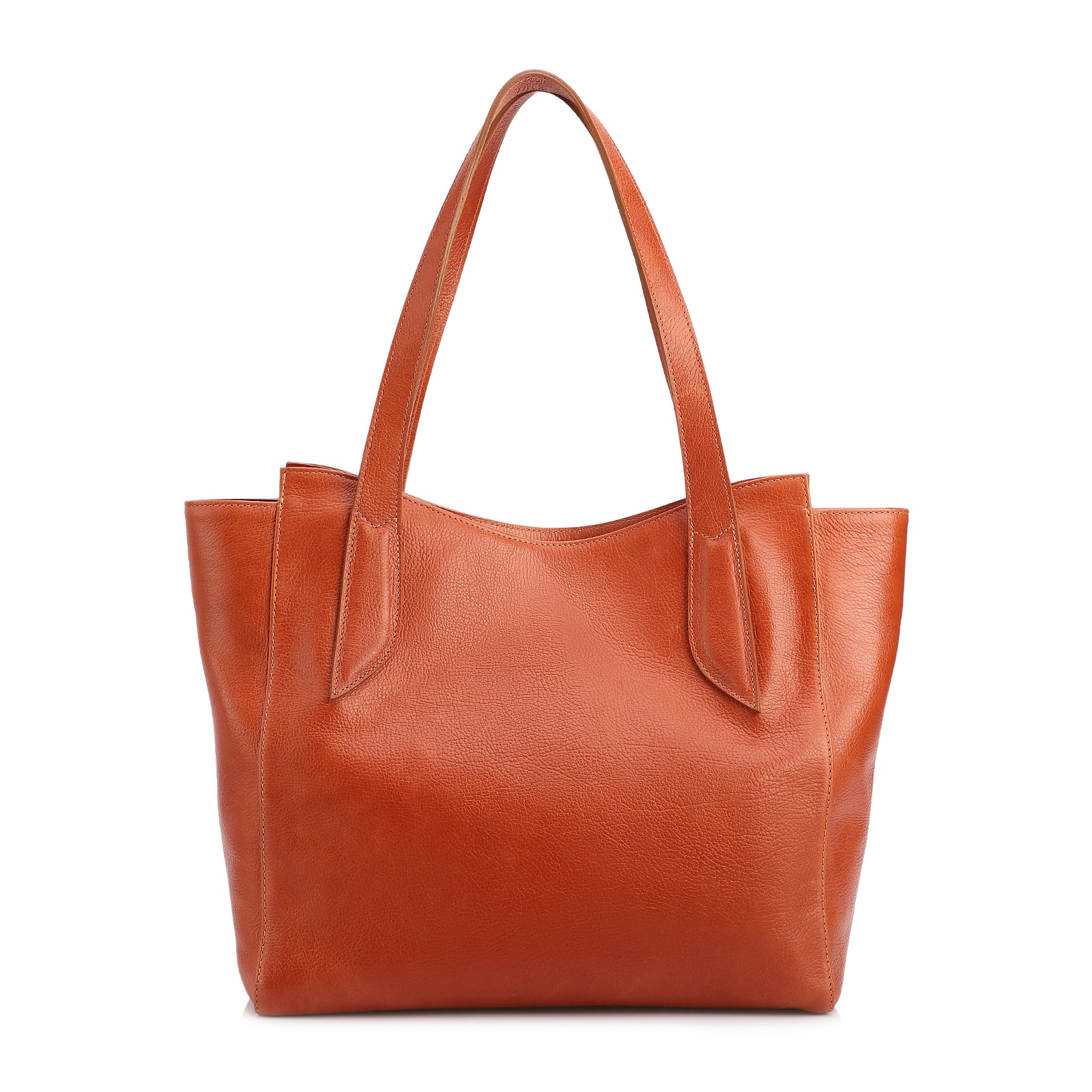  Bolsa De Ombro Grande Couro Antique Laranja Pingente Dourado