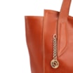  Bolsa De Ombro Grande Couro Antique Laranja Pingente Dourado - imagem 5