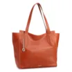  Bolsa De Ombro Grande Couro Antique Laranja Pingente Dourado - imagem 3