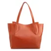  Bolsa De Ombro Grande Couro Antique Laranja Pingente Dourado - imagem 4