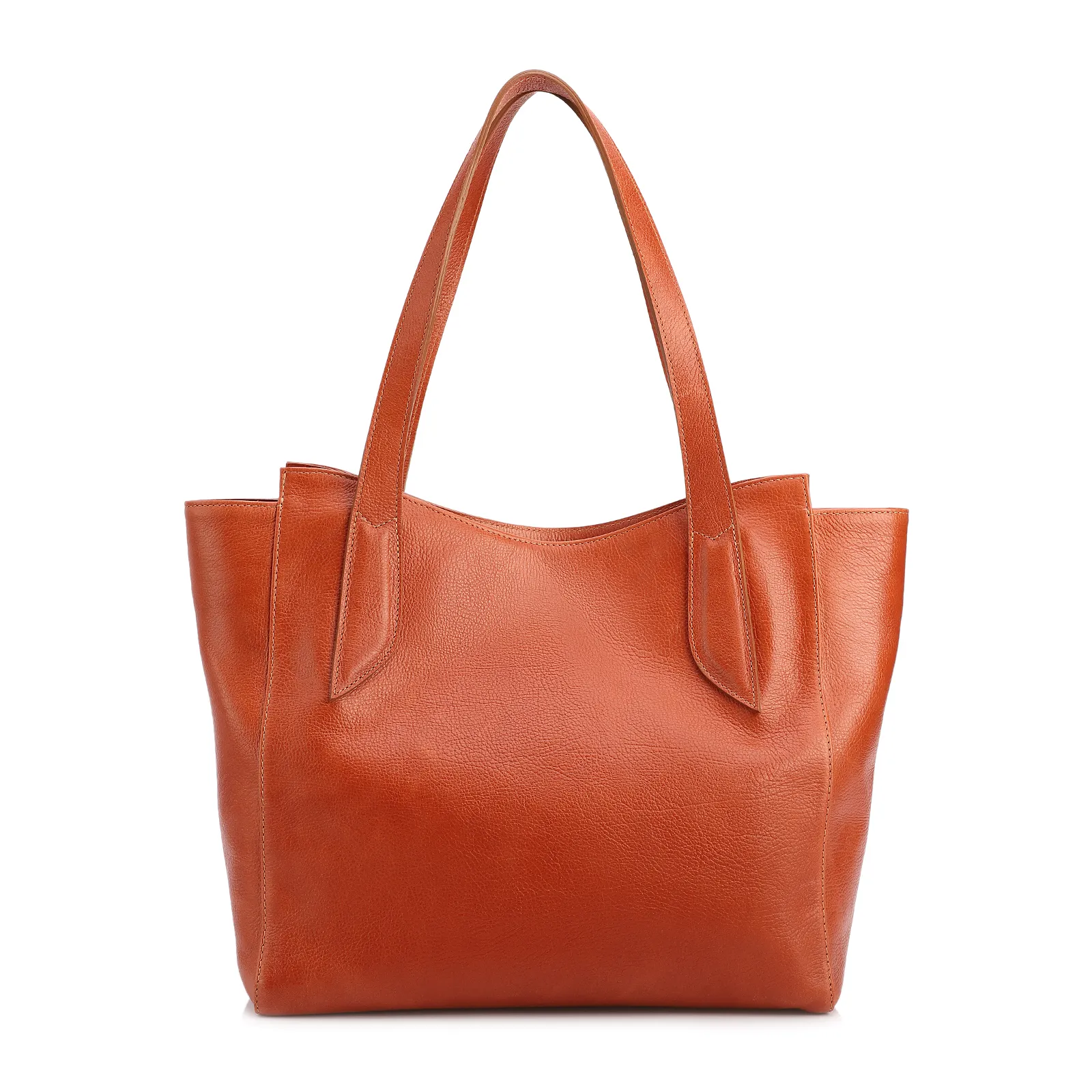  Bolsa De Ombro Grande Couro Antique Laranja Pingente Dourado