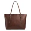 Bolsa De Ombro Grande Couro Antique Marrom Alças Paralelas - imagem 4