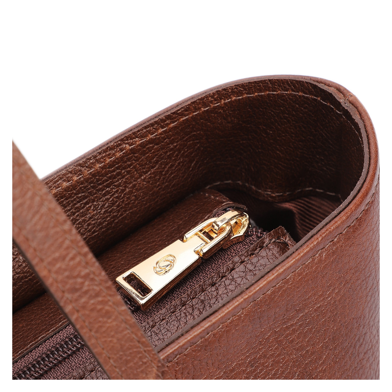 Bolsa De Ombro Grande Couro Antique Marrom Alças Paralelas
