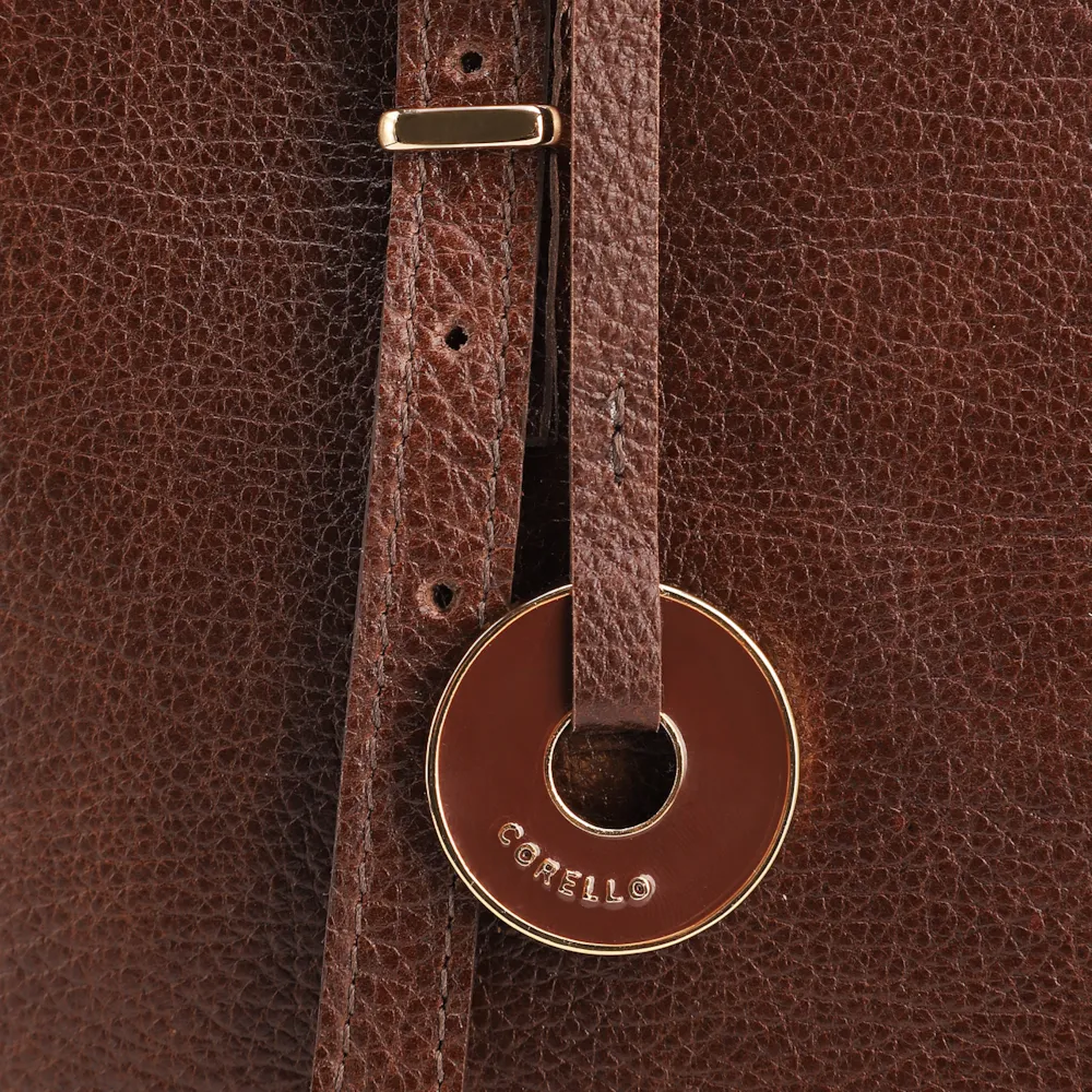 Bolsa De Ombro Grande Couro Antique Marrom Alças Paralelas - imagem 6