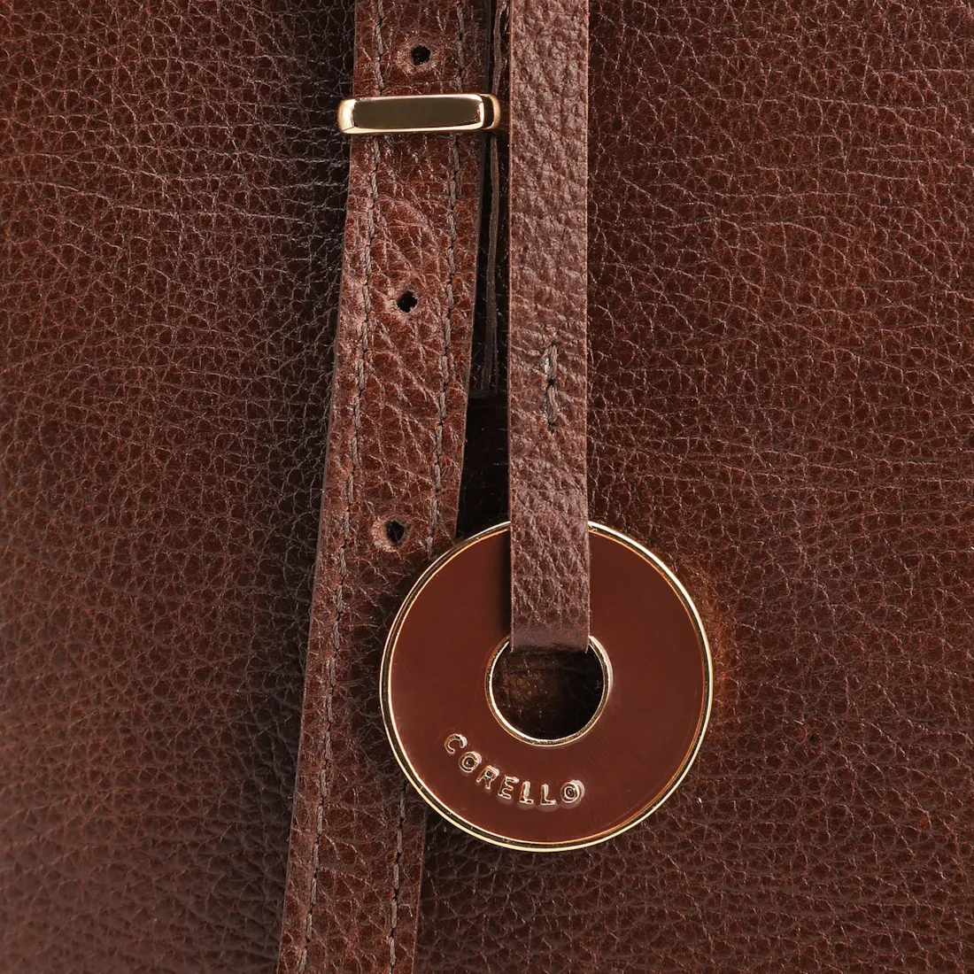 Bolsa De Ombro Grande Couro Antique Marrom Alças Paralelas - foto 6