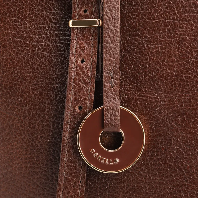 Bolsa De Ombro Grande Couro Antique Marrom Alças Paralelas - foto 6