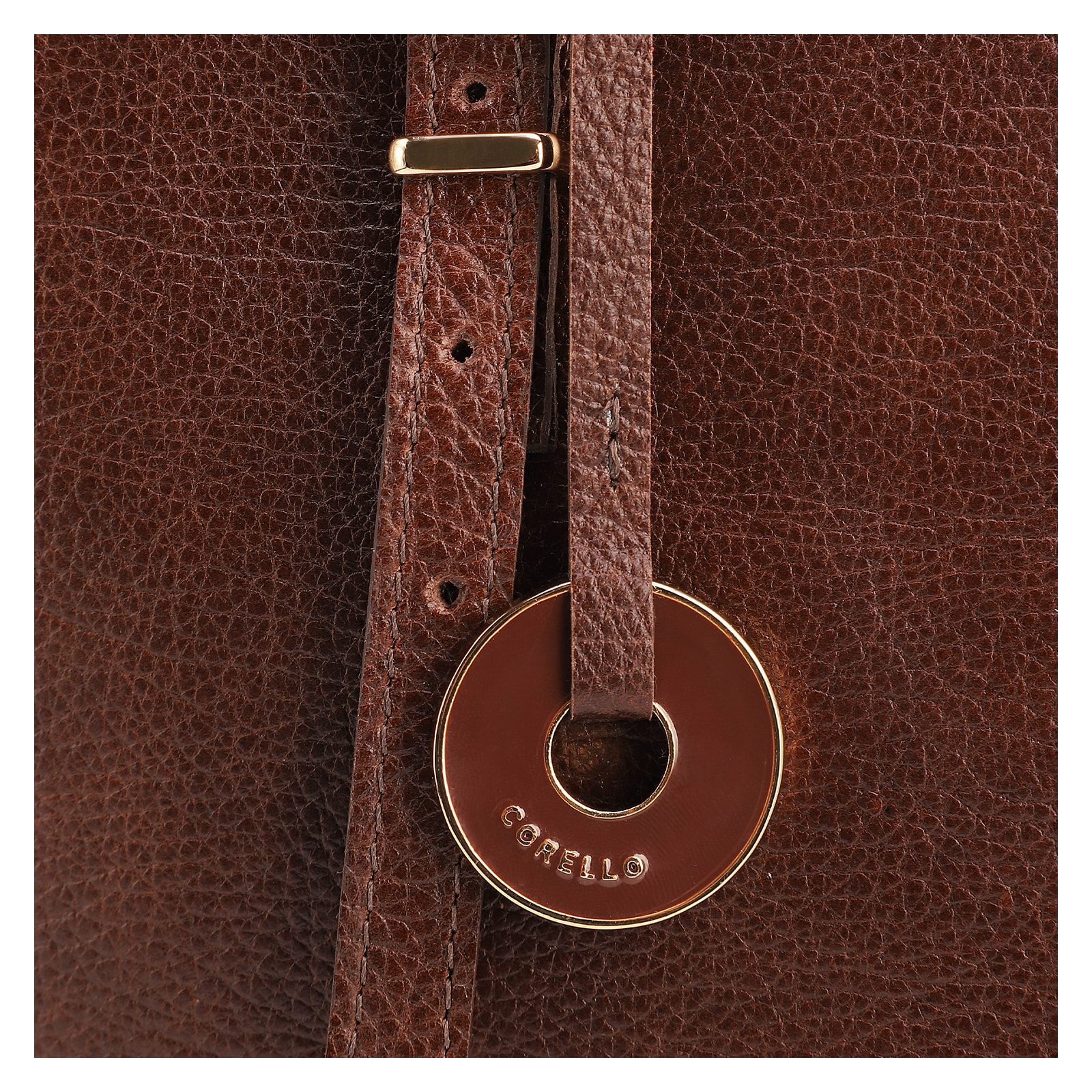 Bolsa De Ombro Grande Couro Antique Marrom Alças Paralelas