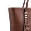Bolsa De Ombro Grande Couro Antique Marrom Alças Paralelas - imagem 7