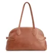 Bolsa De Ombro Grande Couro Antique Marrom Claro Fivela Lateral - imagem 3